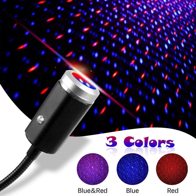 Bluejw USB Star Projector Night Light - 3 Colors Auto Starry Sky Roof Lights, Portable Romantic Bedroom Decor - Night Lights for Kids & Adults - Image 1